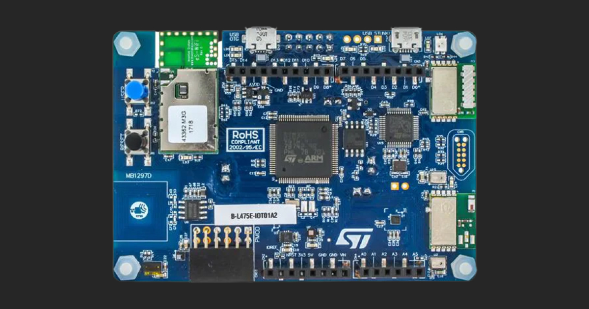 The DISCO-L475VG-IOT01A microprocessor board